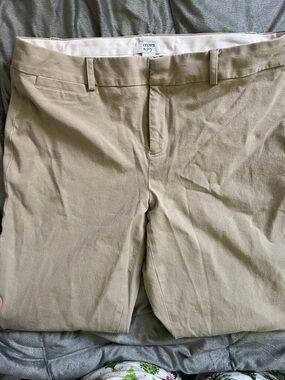 crown & ivy khaki straight-leg chinos